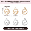 12Pcs 2 Colors Brass Micro Pave Cubic Zirconia Charms KK-BBC0014-88-2