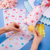 45Pcs 3 Styles Heart Print Plastic Cookies Storage Bags ABAG-TA0001-22-6