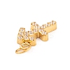 316 Stainless Steel Micro Pave Cubic Zirconia Pendants LS-STAS-K284-01F-G-2