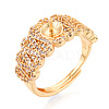 Brass Micro Pave Cubic Zirconia Cup Peg Ring Settings KK-N274-24G-1
