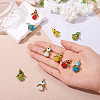 10Pcs 5 Colors Glass Seed Beads Alloy Pendants FIND-TA0005-74-5