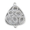 Rack Plating Brass Micro Pave Clear Cubic Zirconia Triangle Connector Charms KK-A234-035P-01-1