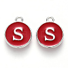 Platinum Plated Alloy Enamel Charms X-ENAM-S118-03S-P-1