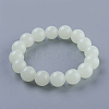 Synthetic Luminous Stone Beaded Stretch Bracelet BJEW-P203-8mm-01A-1