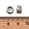 Brass Micro Pave Clear Cubic Zirconia European Beads KK-Z126-08P-2