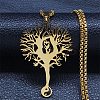 201 Stainless Steel Pendant Necklaces for Women Men NJEW-G123-05G-1