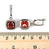 925 Sterling Silver Pave Cubic Zirconia Square Hoop Earrings EJEW-C150-01A-01-5