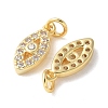 Brass Micro Pave Clear Cubic Zirconia Pendants KK-Q031-47G-08-2