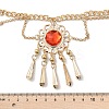 Alloy Cubic Zirconia Flower Tassel Bell Chain Belts for Women LS-AJEW-D300-01G-5