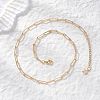 4MM Brass Textured Paperclip Chain Necklaces NJEW-JN05655-2