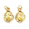 Brass Micro Pave Cubic Zirconia Pendant ZIRC-P089-19G-C-2
