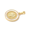 Brass Pave Natural White Shell Pendants KK-S522-06C-G-2