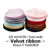 50 Yards 10 Colors Single Face Velvet Ribbon SRIB-YW0001-02-2