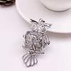 Brass Bead Cage Pendants X-BECA-PW0001-02B-1