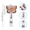 Butterfly Rhinestone Badge Reel AJEW-SZ0001-67-2