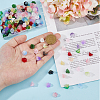 200Pcs 20 Colors Glass Gradient Color Bead Caps GLAA-HS0001-03-3