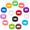 30Pcs 15 Colors Soft Silicone Scissors Finger Rings SIL-GF0001-17-1