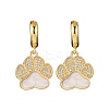 Brass Clear Cubic Zirconia Hoop Earrings LS-EJEW-Q042-03B-G-4
