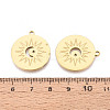 304 Stainless Steel Flat Round with Moon & Sun Pendants STAS-T073-06G-3