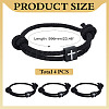 4Pcs Alloy Cross-shaped Braided Rope Bracelets for Couple Friends BJEW-ME0001-05-2