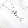 1Pc Adjustable Zinc Alloy Star Lariat Necklaces for Women NJEW-LP0009-10-3