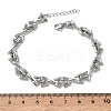 Hammered 304 Stainless Steel Link Chain Bracelets for Women BJEW-D466-07P-3