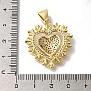 Heart Rack Plating Brass Micro Pave Clear Cubic Zirconia Pendant KK-U019-18G-03-3