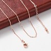 Brass Rolo Chains Necklaces for Women NJEW-D302-43RG-1