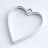Rack Plating Alloy Heart Open Back Bezel Pendants X-PALLOY-S047-12B-FF-2