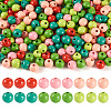 240Pcs 6 Colors Natural Wooden Beads WOOD-TA0002-74E-1