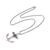 Alloy Skull Anchor Pendant Necklace with 201 Stainless Steel Box Chains LS-NJEW-E016-07AS-2