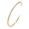 Clear Cubic Zirconia Open Cuff Bangle LS-BJEW-M231-07G-3