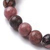 Natural Rhodonite Stretch Bracelets BJEW-JB10092-05-4
