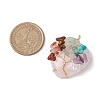Natural Rose Quartz Copper Wire Wrapped Heart Pendants PALLOY-JF02847-01-2