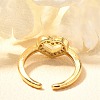 Rack Plating Brass Micro Pave Cubic Zirconia Cuff Finger Rings for Women RJEW-C117-01D-G-3