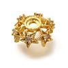 Rack Plating Brass Micro Pave Clear Cubic Zirconia Bead Caps KK-H508-25A-G-2