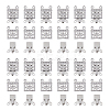 100 Sets 2-Strands 4-Holes 304 Stainless Steel Box Clasps STAS-DC0012-94-1