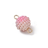 Imitation Pearl Acrylic Round Berry Connector Charms PALLOY-JF04422-02-4