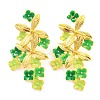 Saint Patrick's Day Theme Zinc Alloy Dangle Stud Earrings LS-EJEW-Z030-02C-1