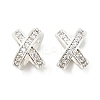 Brass Micro Pave Cubic Zirconia Beads KK-P297-06S-1