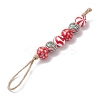 Wood Beads Pendant Decoraiton HJEW-JM02270-5