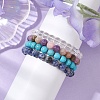 4Pcs Constellation 8mm Round Natural White Jade & Blue Spot Jasper BJEW-JB10631-3