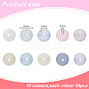 200Pcs 10 Colors Frosted Transparent Glass Beads FGLA-AR0001-03-2