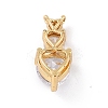 Eco-Friendly Brass Clear Cubic Zirconia Pendants ZIRC-C027-02G-RS-2