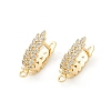 Brass with Cubic Zirconia Stud Earring Findings KK-Q051-02G-1