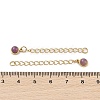 Ion Plating(IP) 316 Surgical Stainless Steel Curb Chain Extender with Natural Amethyst Round Charm STAS-A097-01G-16-3