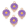 Zinc Alloy Enamel Sunflower Connector Charms ENAM-E011-01KCG-07-2