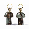 Assembled Synthetic Bronzite and Aqua Terra Jasper Openable Perfume Bottle Pendants LS-G-S366-057B-2