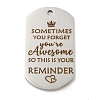 Non-Tarnish 201 Stainless Steel Pendants STAS-L079-04P-02-1