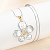 304 Stainless Steel Two Tone Pendant Necklaces for Women NJEW-S445-01E-GP-1